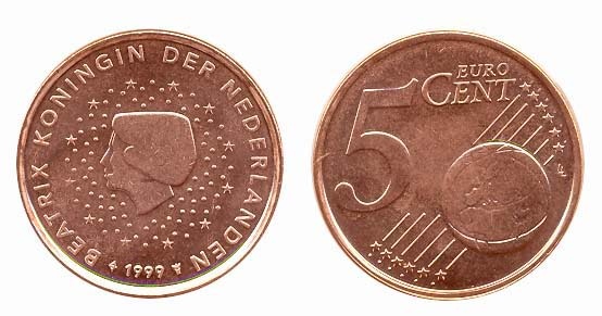 Netherlands Km236(U) 5 Neth. Cents *