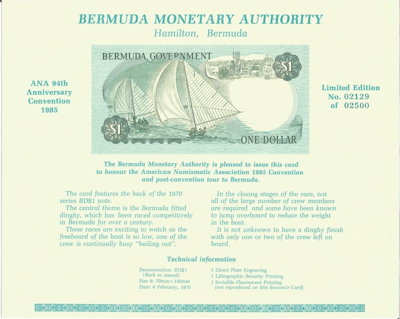 Bermuda Pcard(U) Bermuda Ana 94Th Anniversary Convention Card 1985