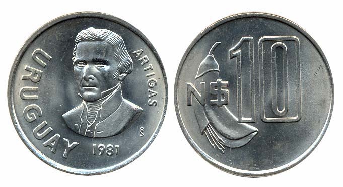 Uruguay Km79(U) 10 New Pesos