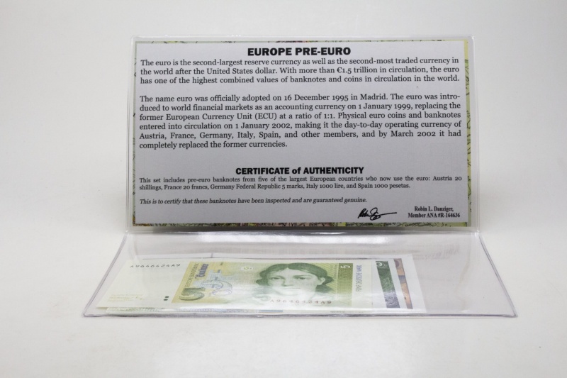 Europe: Five Pre-Euro Banknotes (Billfold)