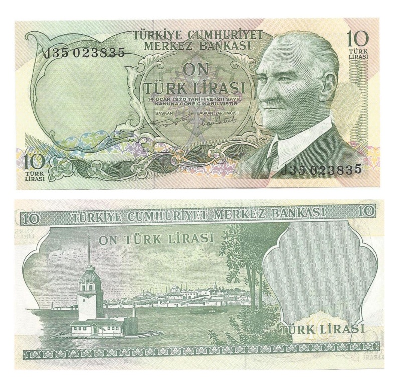 Turkey P186(U) 10 Lira