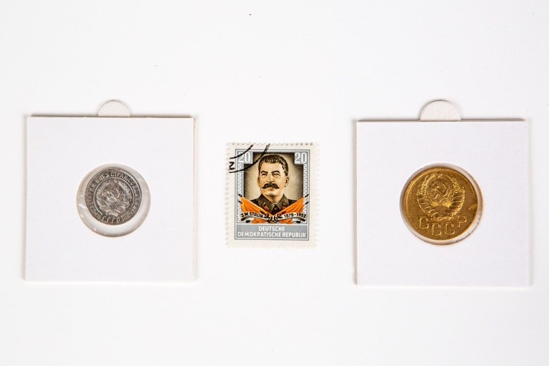 Josef Stalin Album (2 Coins, 1 Stamp)