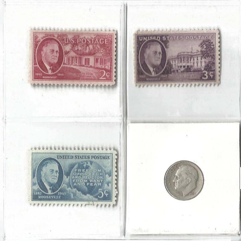 Fdr: Franklin D. Roosevelt 4 Piece (One Coin + Three Stamps) (Mini Album)