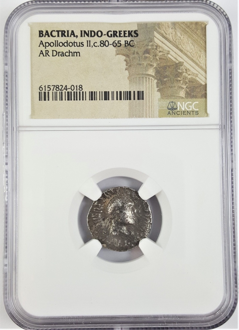 Various Kings Of Bactria, Ar Drachm In Ngc Slab (165-130 Bc)(Ng)