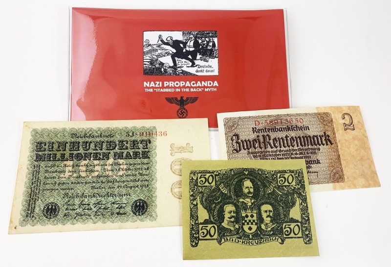 Nazi Propaganda: The “Stabbed In The Back” Myth: Three Banknotes (Billfold)