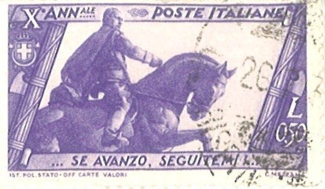 Italian Stamp, Mussolini On Horseback