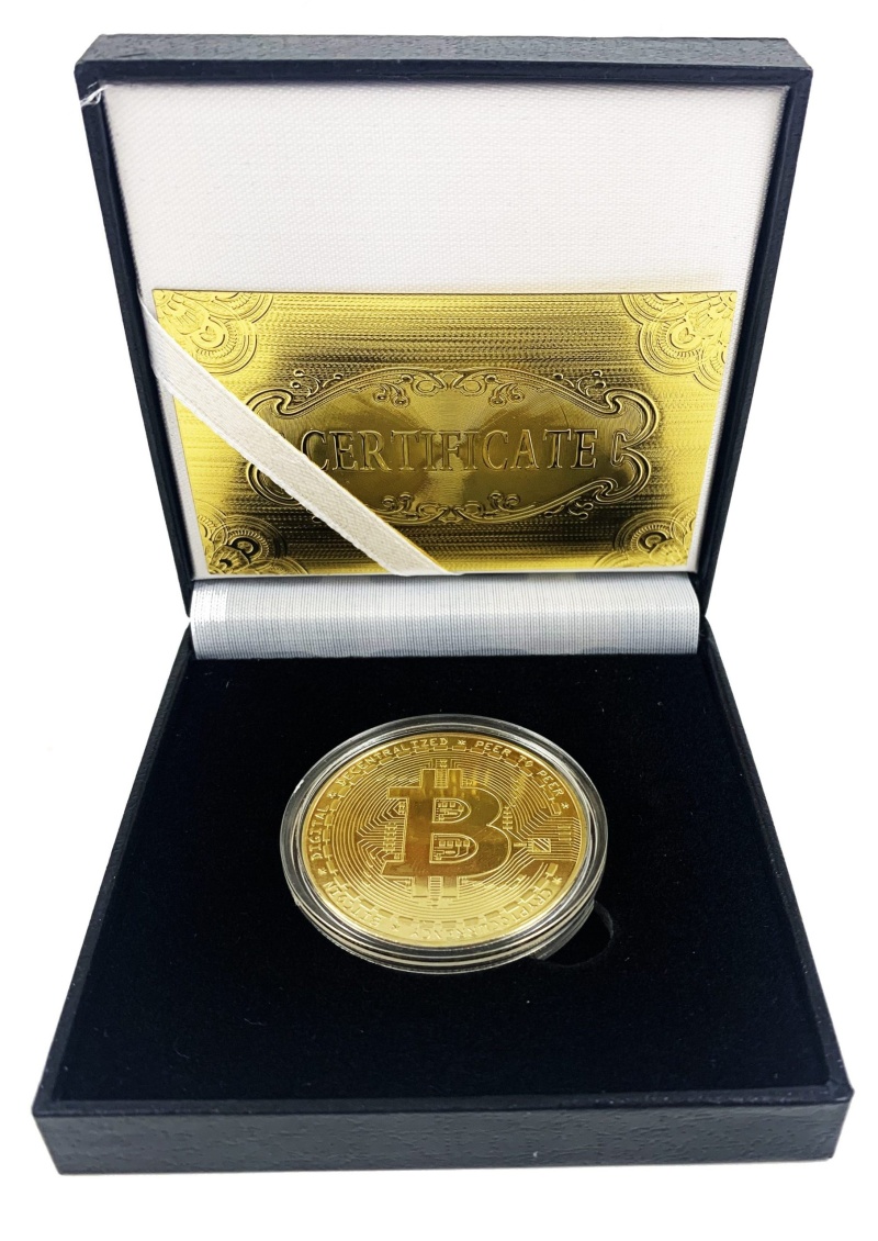Gold-Plated Bitcoin Token (Black Box)(U)