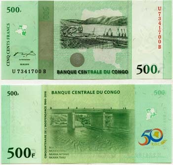 Congo D.R. Pdr100(U) 500 Francs