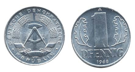 Germany D. R. Km8.2(U) 1 Pfennig