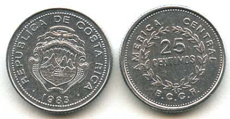 Costa Rica Km188.3(Cl) 25 Centimos