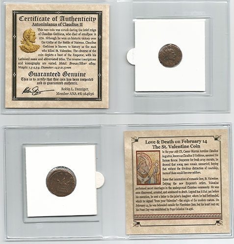 St. Valentine Bronze Coin Of Claudius Ii (Mini Album)(C)