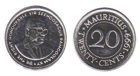 Mauritius Km53(U) 20 Cents
