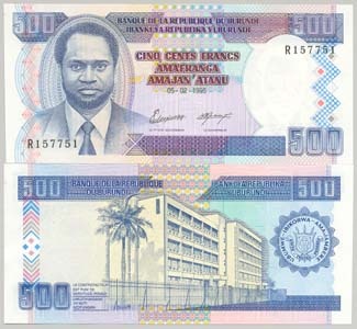Burundi P37a(U) 500 Francs 1995