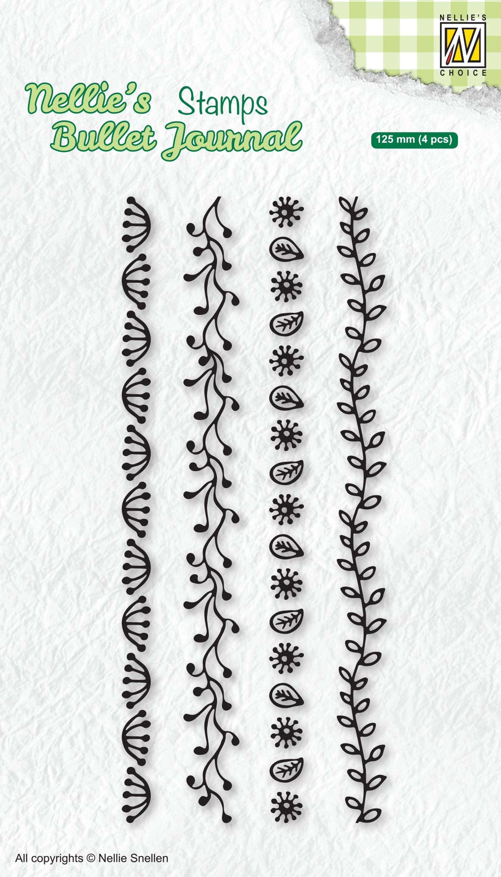 Nellie's Choice Nellie's Bullet Journal Clear Stamp Borders2