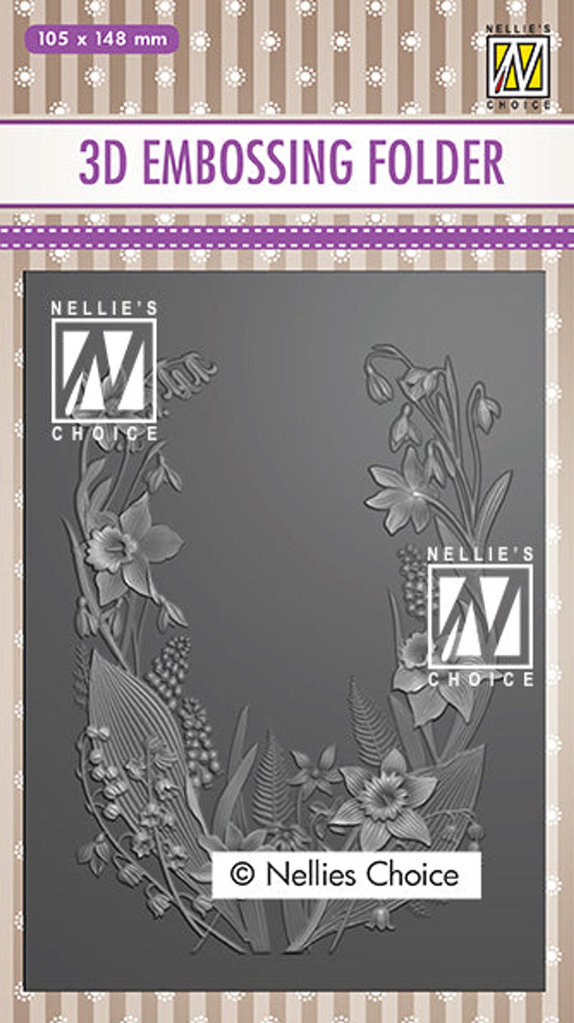 Nellie's Choice 3D Embossing Folders Brick Wall, Size: 6