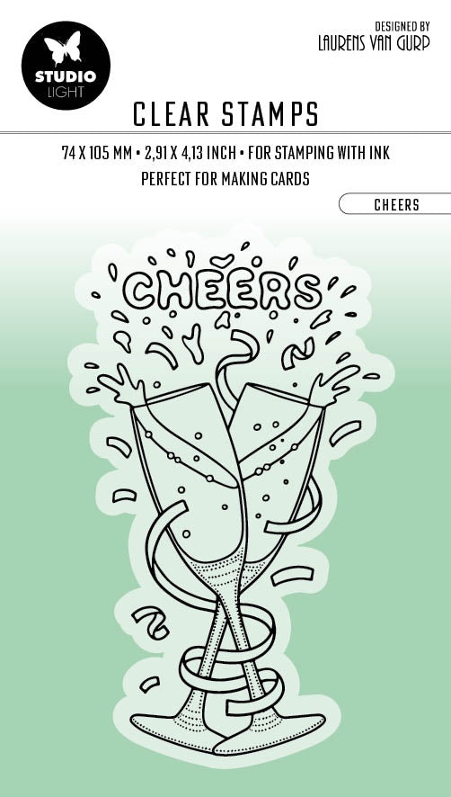Bl Clear Stamp Cheers By Laurens 105X74x3mm 1 Pc Nr.353