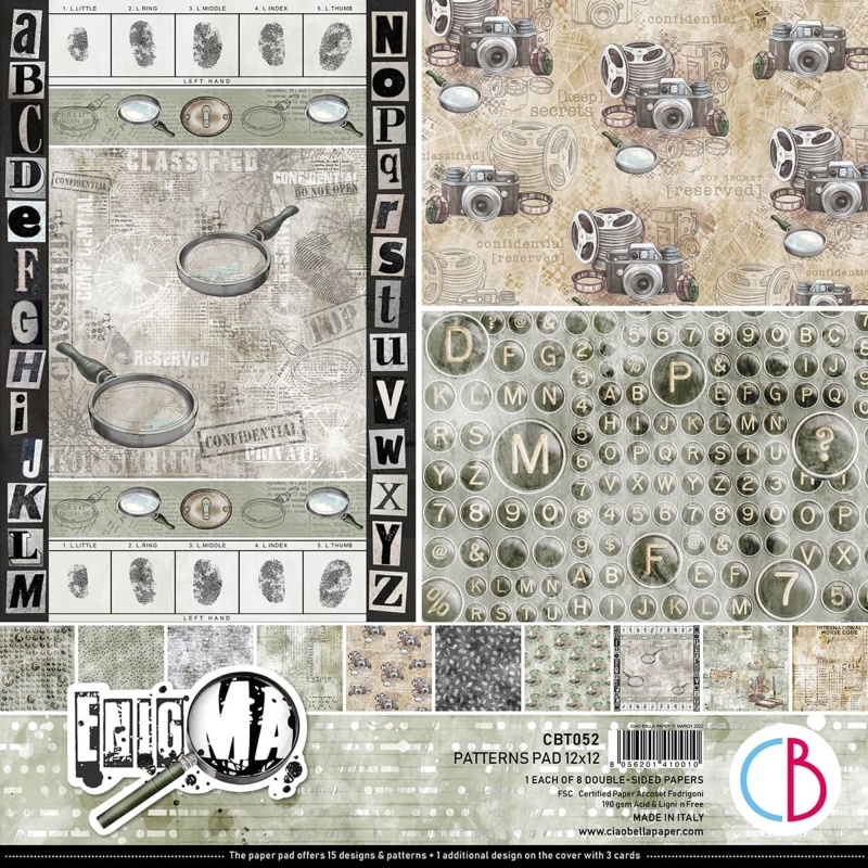 Ciao Bella Enigma Patterns Pad 12X12 8/Pkg
