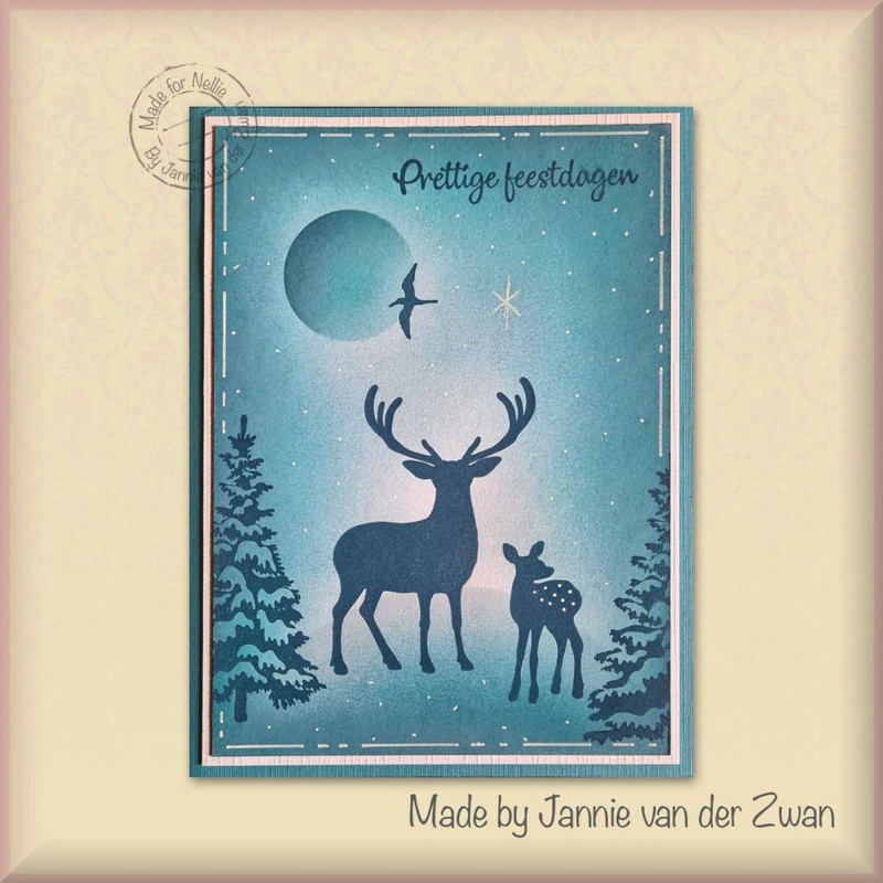 Nellie's Choice Clear Stamp Christmas Silhouette - Snowy Pine Trees