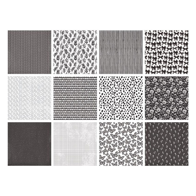 The Paper Boutique Everyday - Shades Of - Black & White 8 In X 8 In Pad