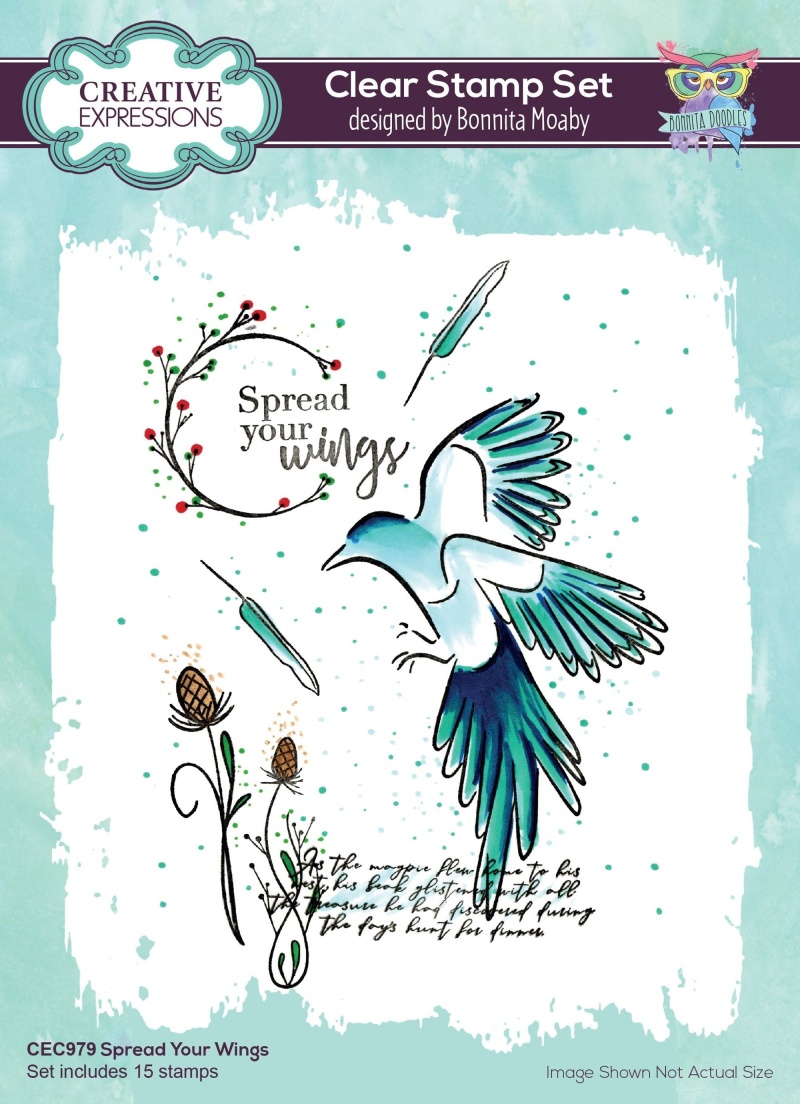 Creative Expressions Bonnita Moaby A5 Spread Your Wings Clear Stamp Set