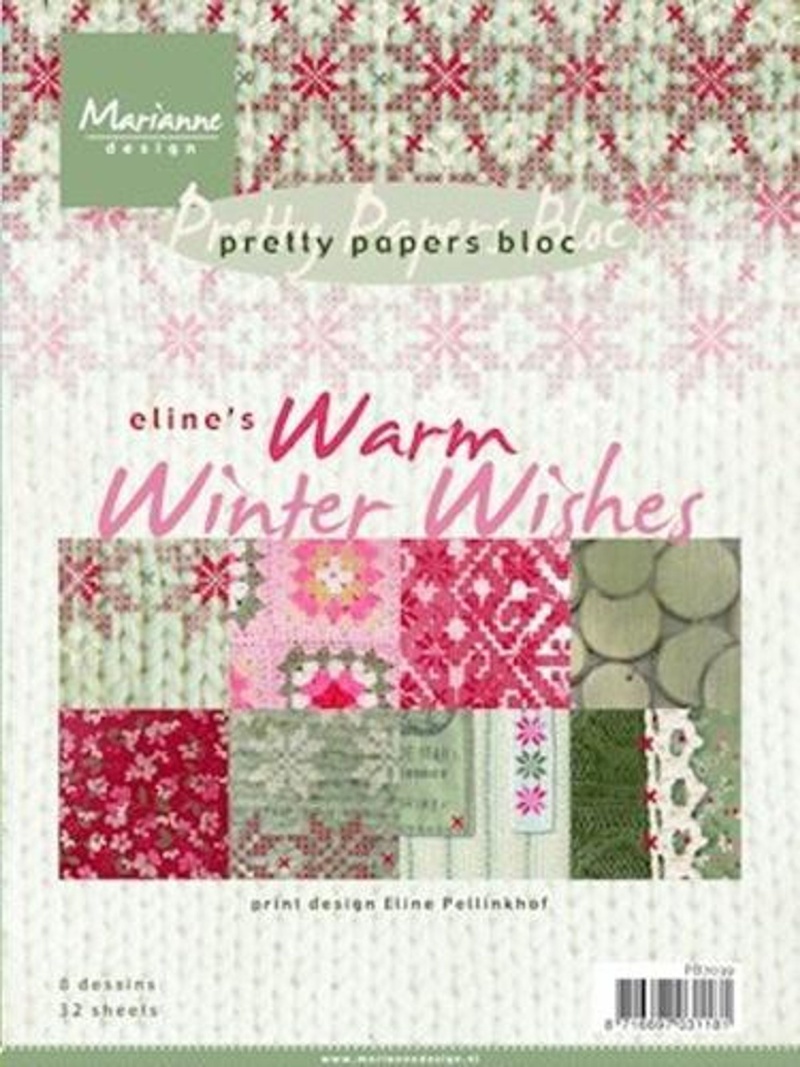 Marianne Design A5 Pretty Paper Bloc Eline's Warm Winter Wishes