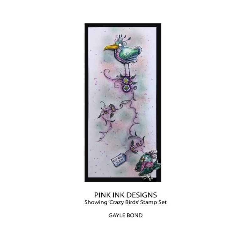 Pink Ink Designs Crazy Birds 6 In X 8 In Clear Stamp Set