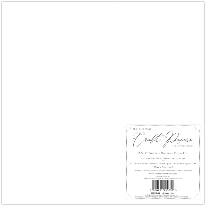 Ink Drops - Rose 12X12 Premium Paper Pad