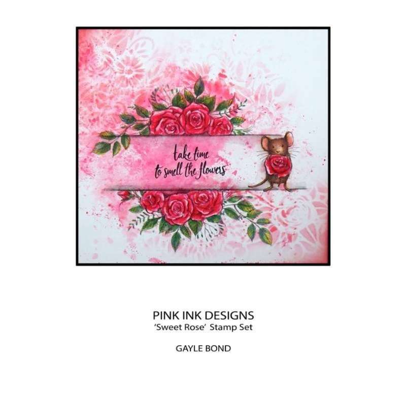 Pink Ink Designs Sweet Rose 6 In X 8 In Clear Stamp Set