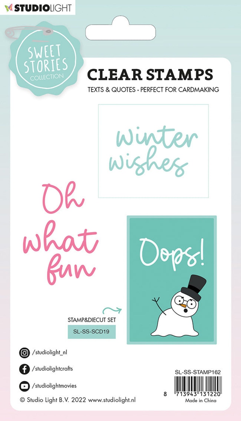 Ss Clear Stamp Quotes Large Winter Wishes Sweet Stories 105X148x3mm 1 Pc Nr.162