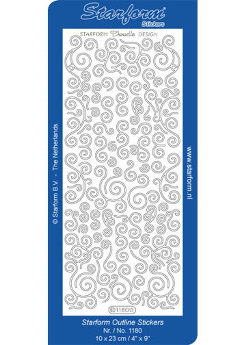 Deco Stickers - Doodle Design Swirls Silver