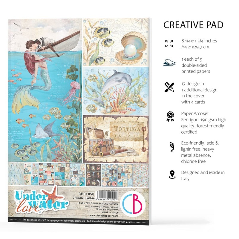 Ciao Bella Underwater Love Creative Pad A4 9/Pkg
