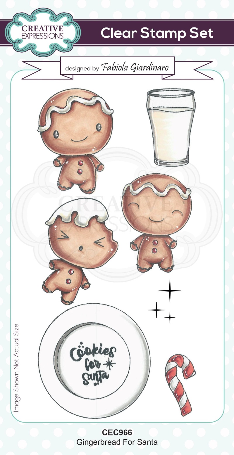 Creative Expressions Fabiola Giardinaro Gingerbread For Santa Dl Clear Stamp Set