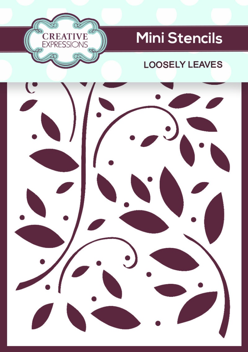 Creative Expressions Mini Stencil Loosely Leaves 4 In X 3 In