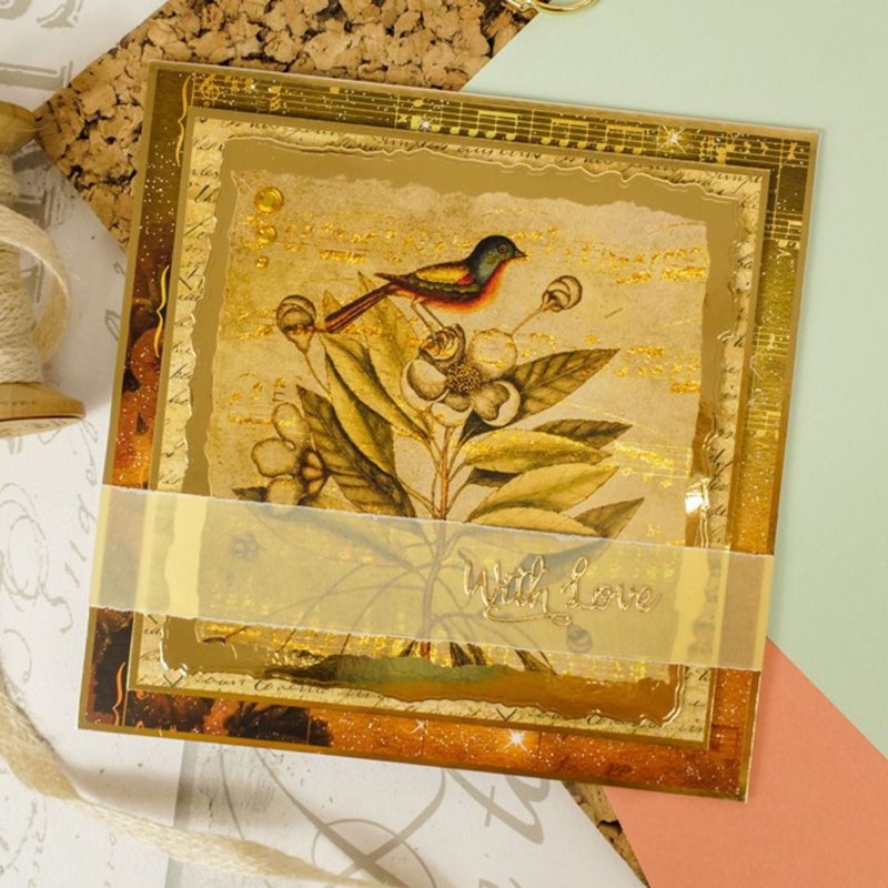 Duo Design Paper Pad - Golden Melodies & Handwritten Scripts