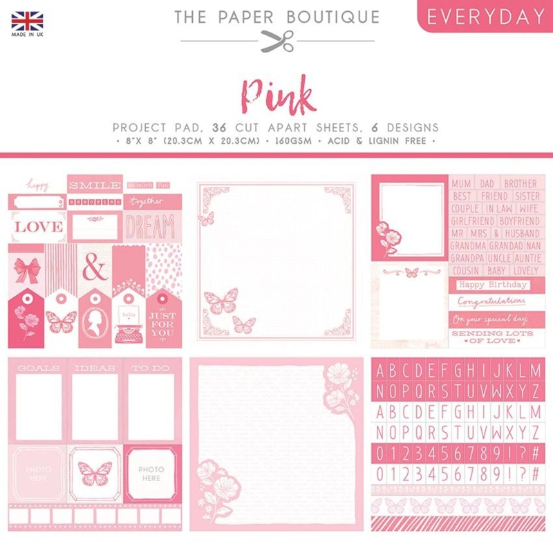 The Paper Boutique Everyday - Shades Of - Pink 8 In X 8 In Project Pad