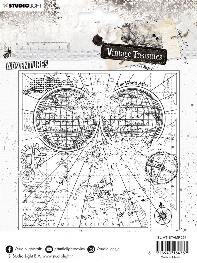 Sl Clear Stamp Background Adventures Vintage Treasures 140X140x4mm 1 Pc Nr.251