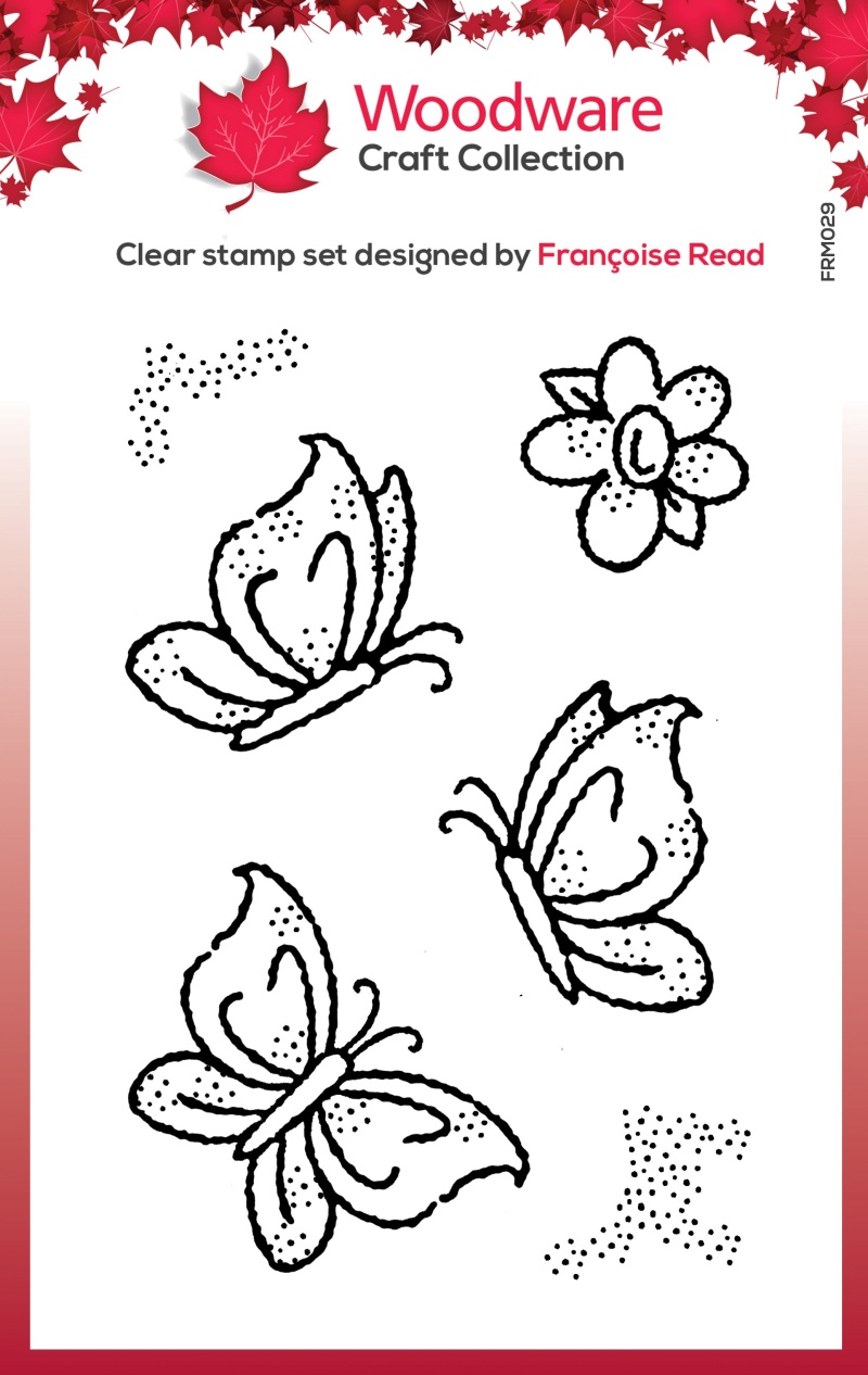Woodware Clear Singles Little Butterflies 3.8 In X 2.6 In Stamp