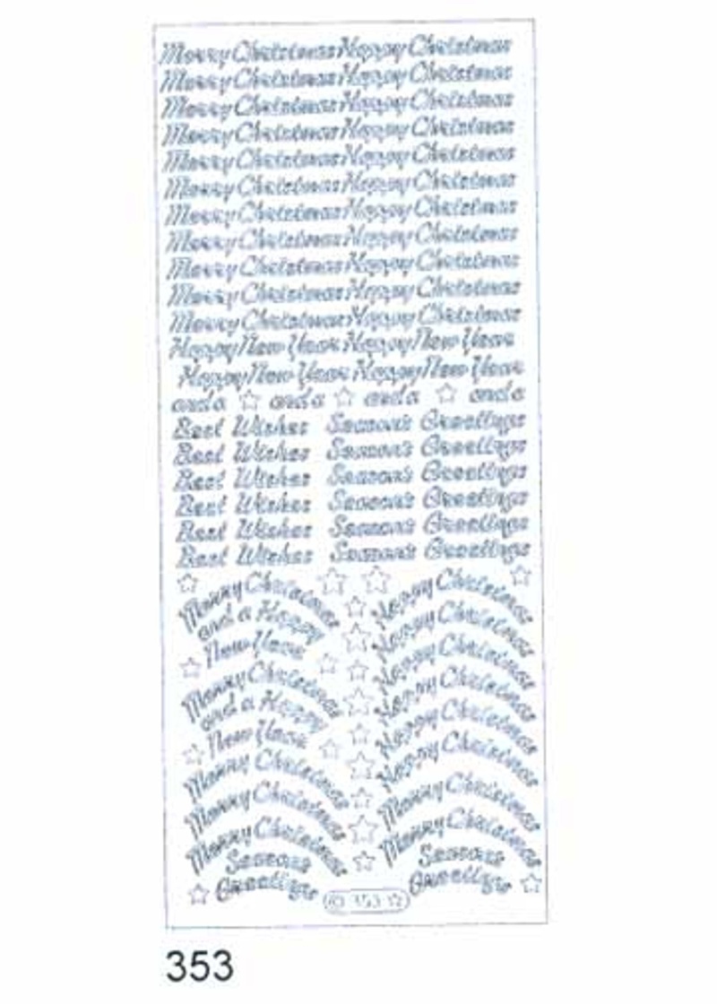 Deco Stickers - Variety/Christmas Greeting Silver