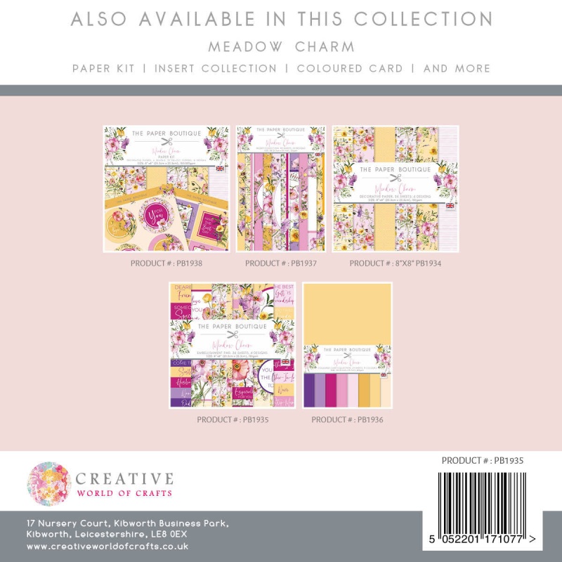 The Paper Boutique Meadow Charm 8 In X 8 In Embellishments Pad