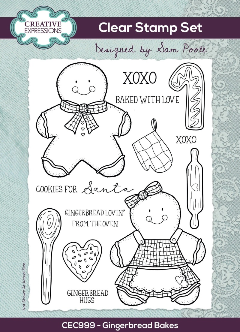Creative Expressions Sam Poole Gingerbread Bakes 6 In X 8 In Clear Stamp Set
