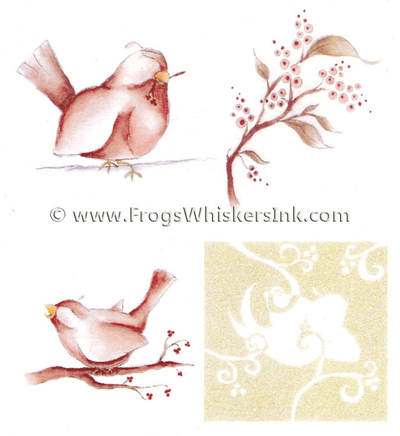 Frog's Whiskers Ink Stamps - Christmas Birds