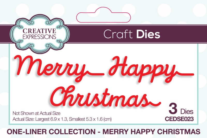 Creative Expressions One-Liner Collection Merry Happy Christmas Craft Die