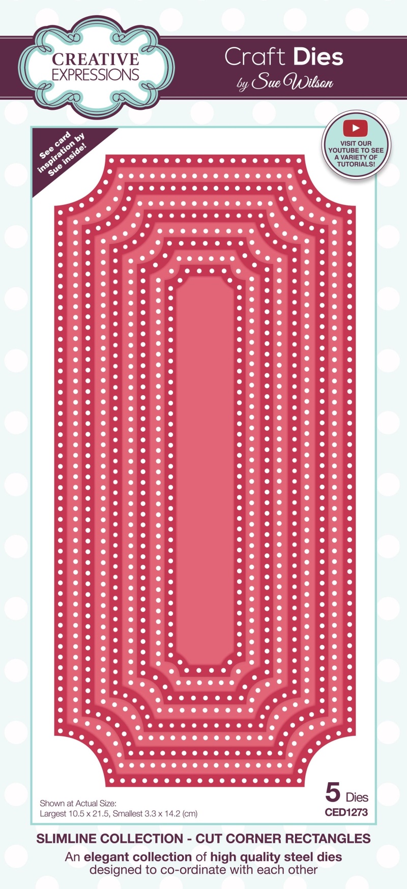 Creative Expressions Sue Wilson Slimline Cut Corner Rectangles Craft Die