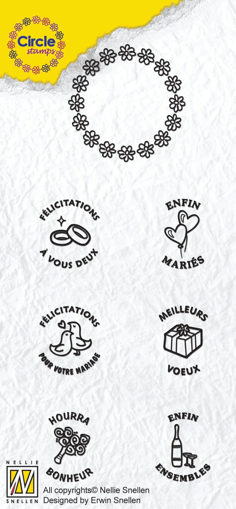 Circle Clear Stamp French Text - Marriage
