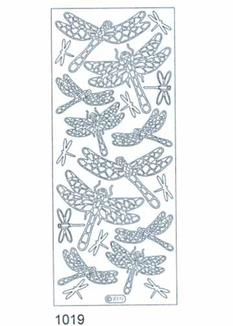 Deco Stickers - Dragonflies Silver