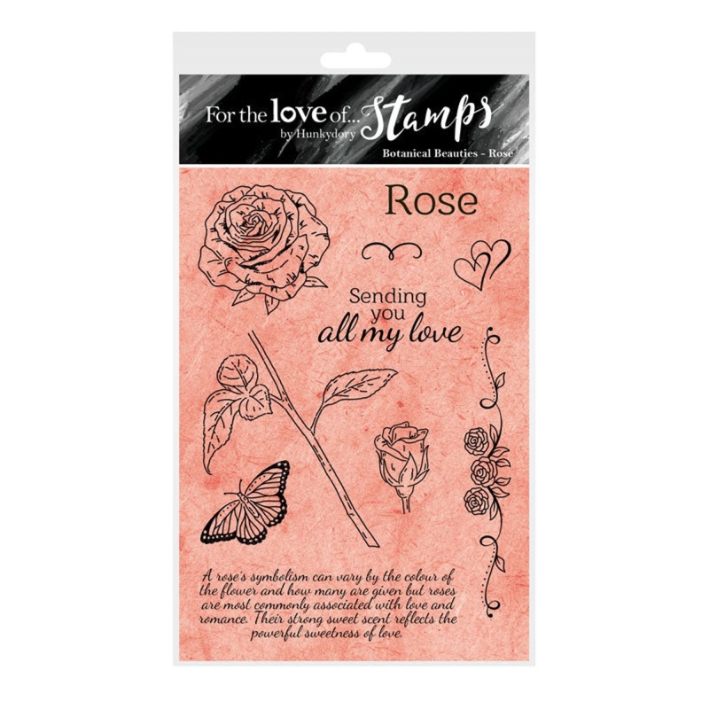 For The Love Of Stamps - Botanical Beauties - Rose A6 Stamp Set