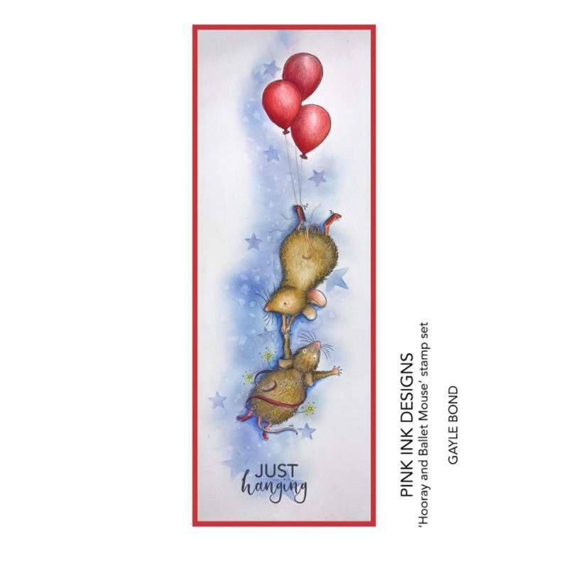 Pink Ink Designs Balloon Mouse 3 In X 4 In Clear Stamp Set