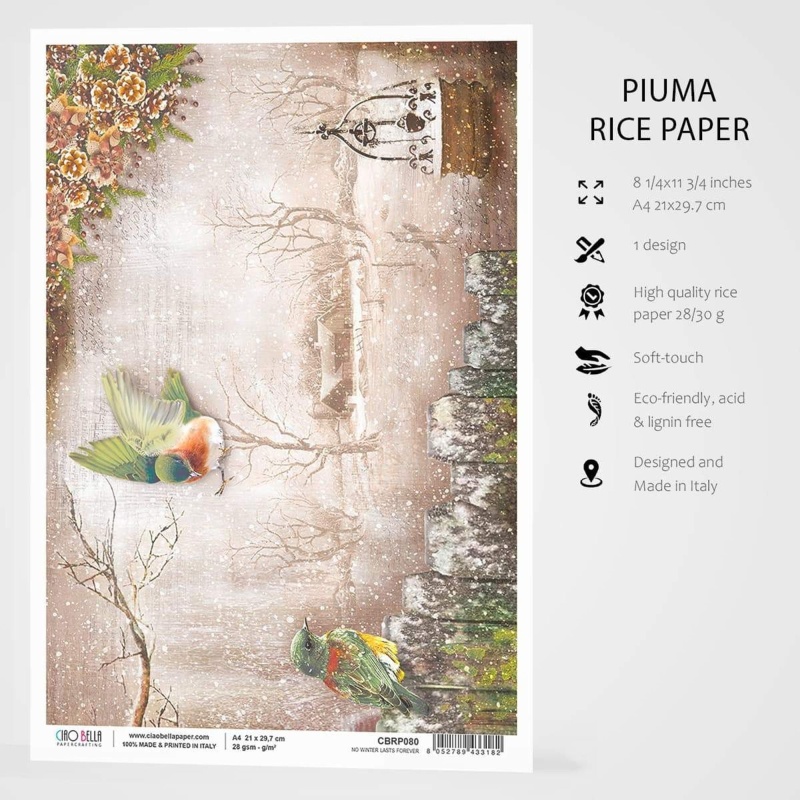 Ciao Bella Rice Paper A4 No Winter Lasts Forever