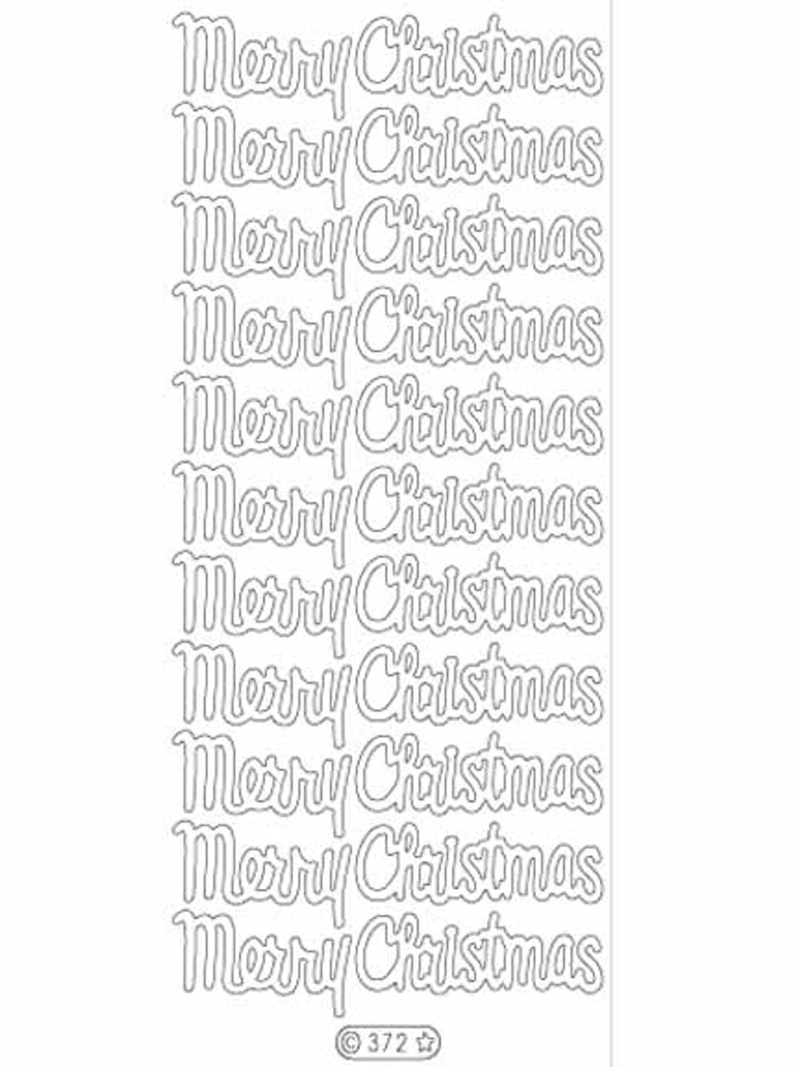 Deco Stickers - Large Merry Christmas Silver