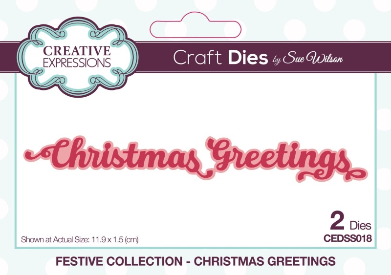 Creative Expressions Sue Wilson Festive Shadowed Sentiments Christmas Greetings Craft Die